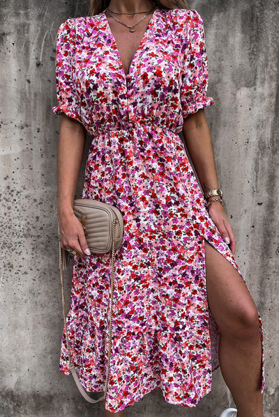 Pastel Floral Wrap Maxi Dress