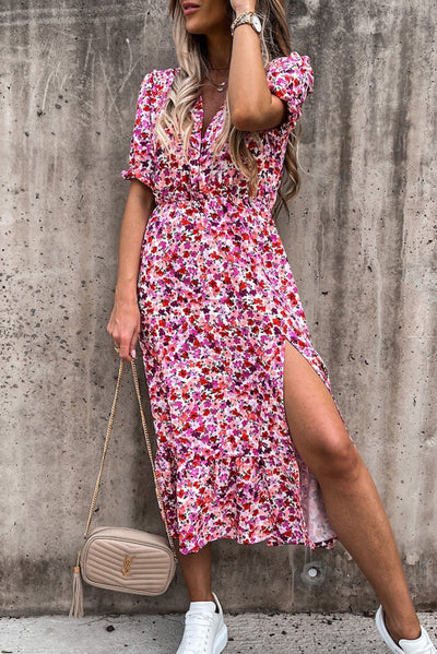 Pastel Floral Wrap Maxi Dress