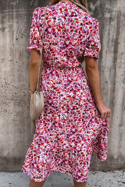Pastel Floral Wrap Maxi Dress