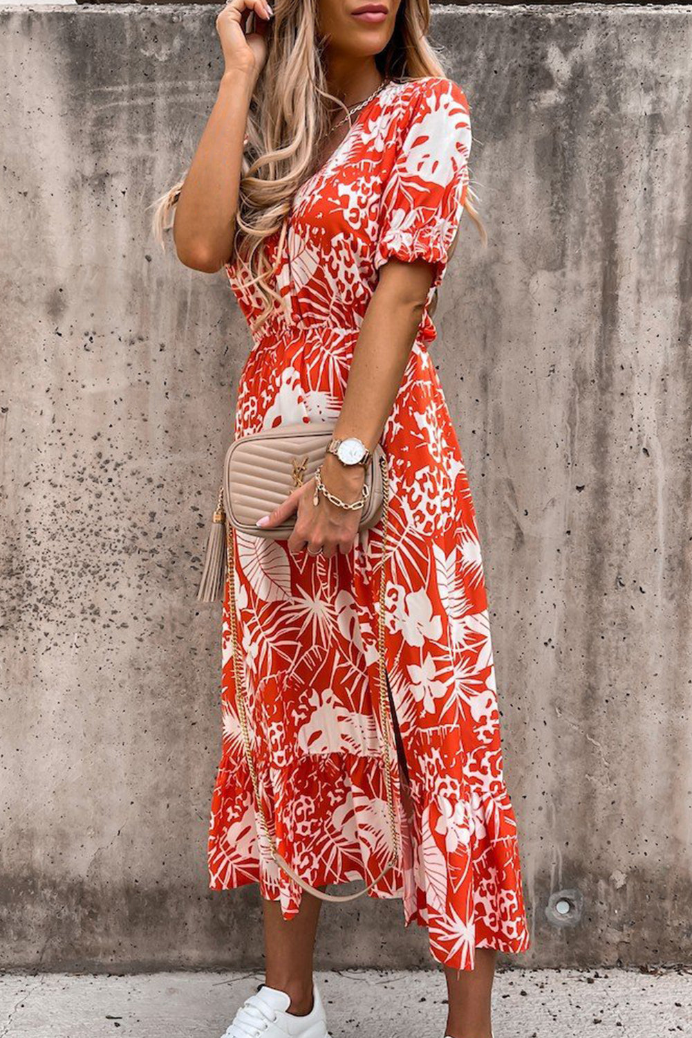 Pastel Floral Wrap Maxi Dress