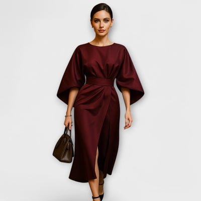 Fuchsia Ruffled Wrap Dress