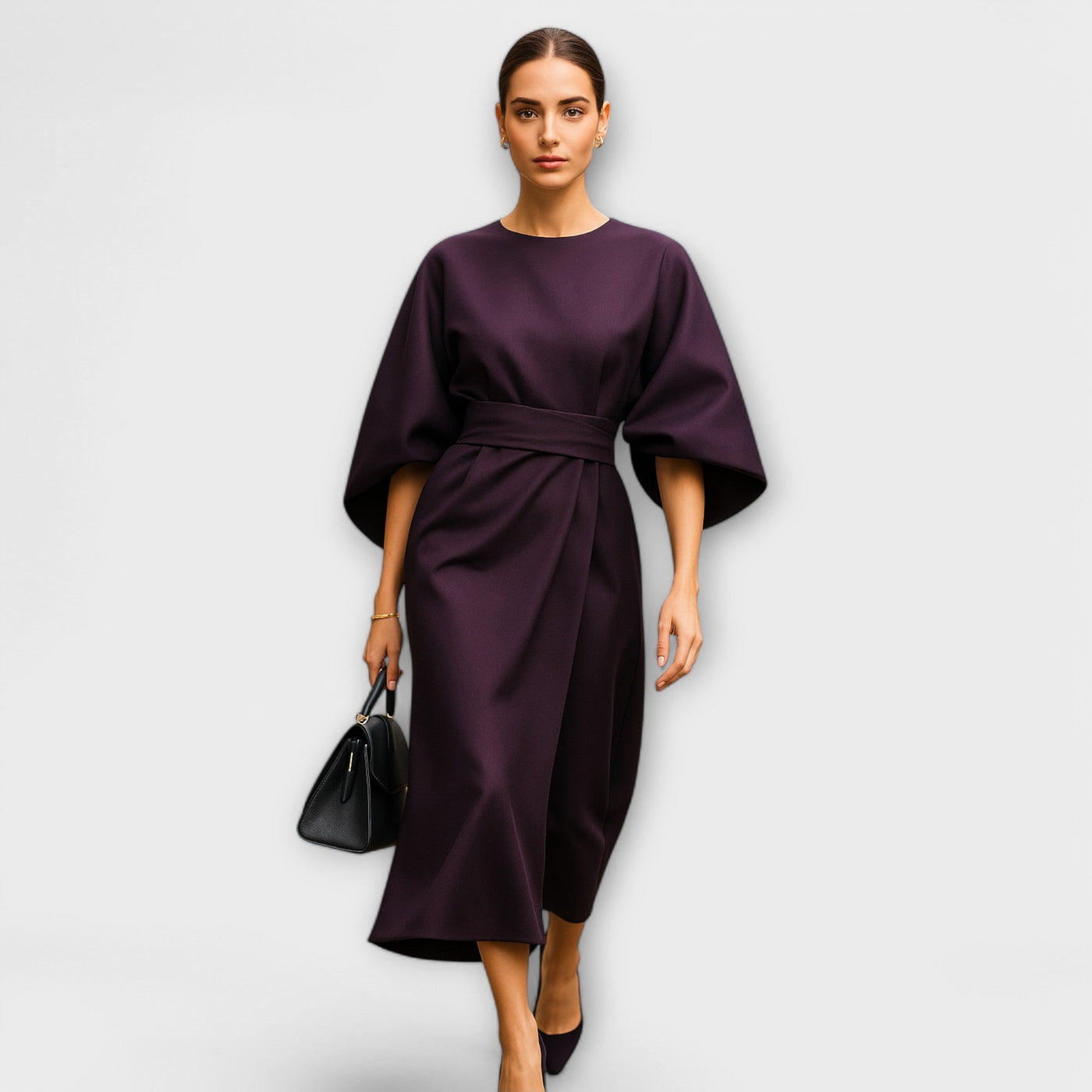 Fuchsia Ruffled Wrap Dress