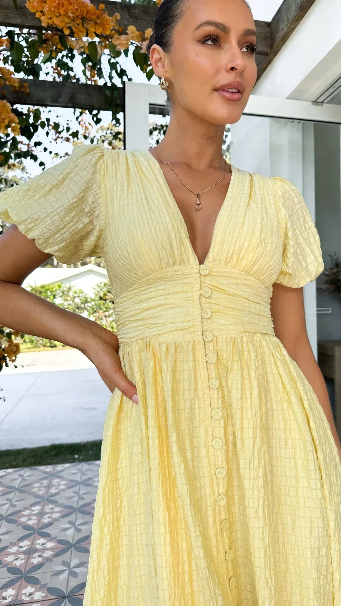 Skylar Puff sleeves fitted Dress