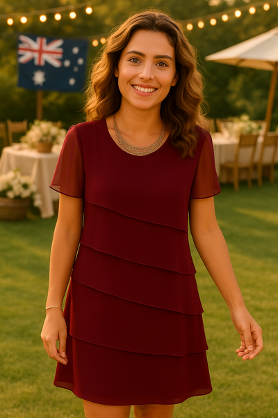 Beatrice | Elegant Pleated Chiffon Midi Dress