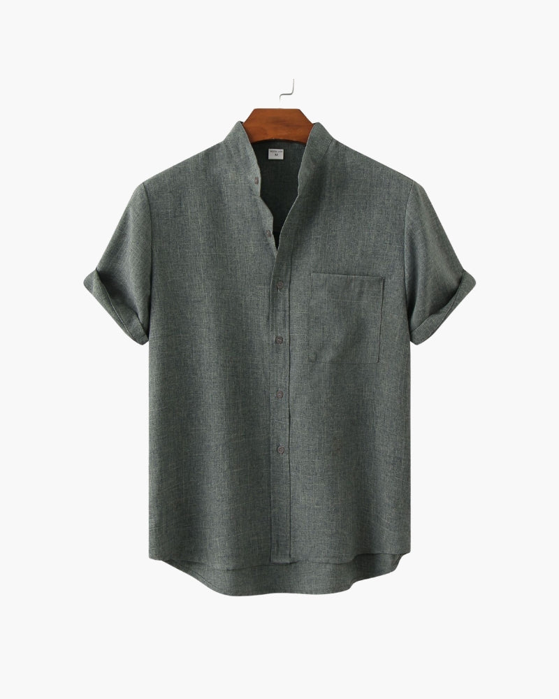 Mandarin collar shirt