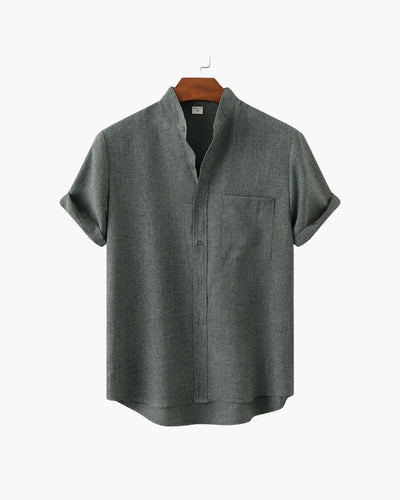 Mandarin collar shirt