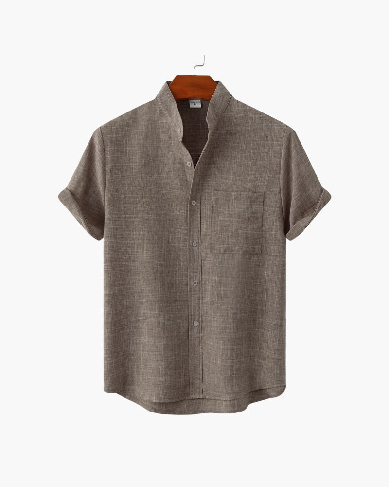 Mandarin collar shirt