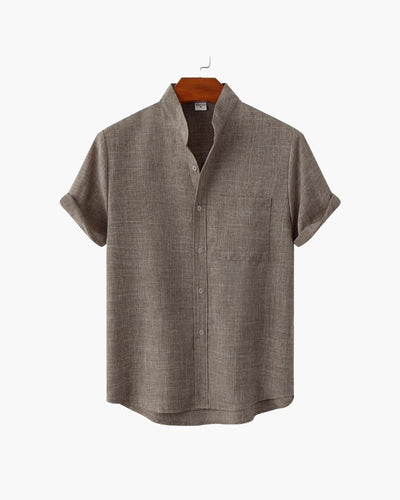 Mandarin collar shirt