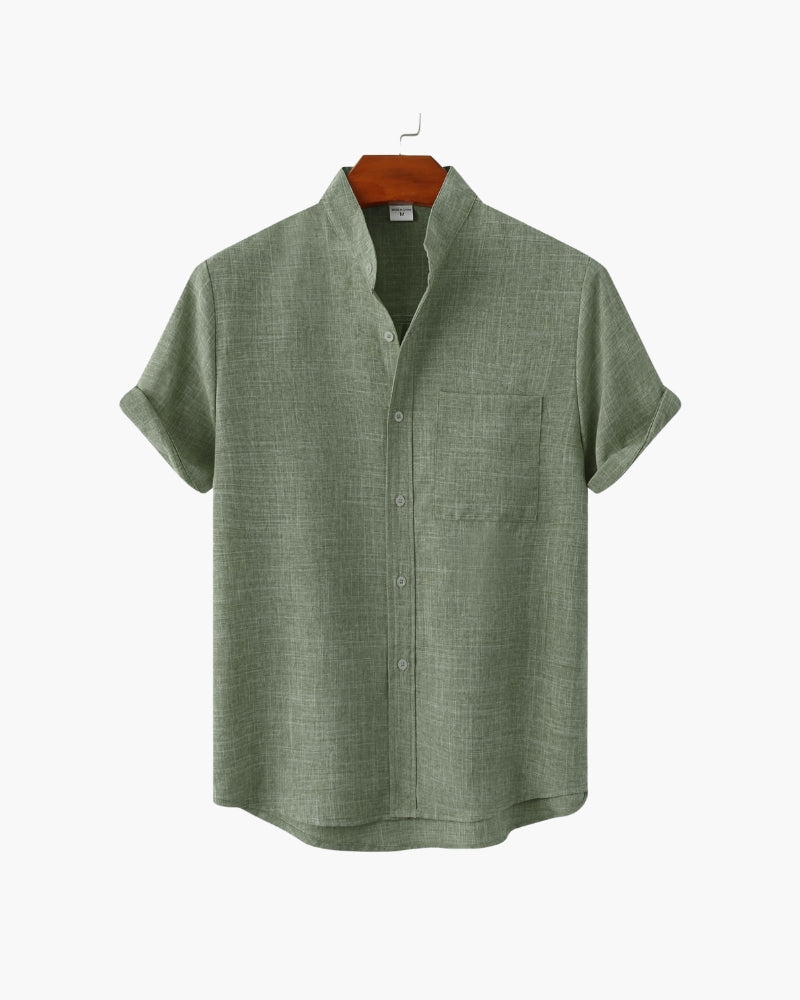 Mandarin collar shirt