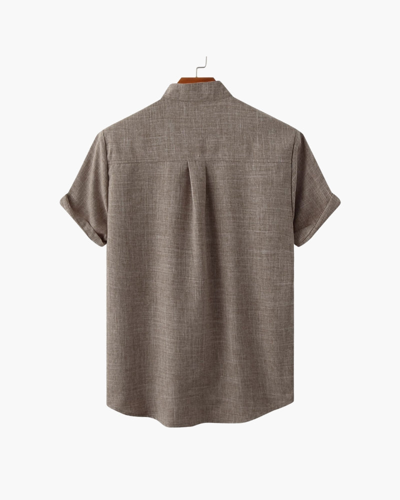 Mandarin collar shirt