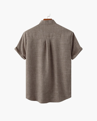 Mandarin collar shirt
