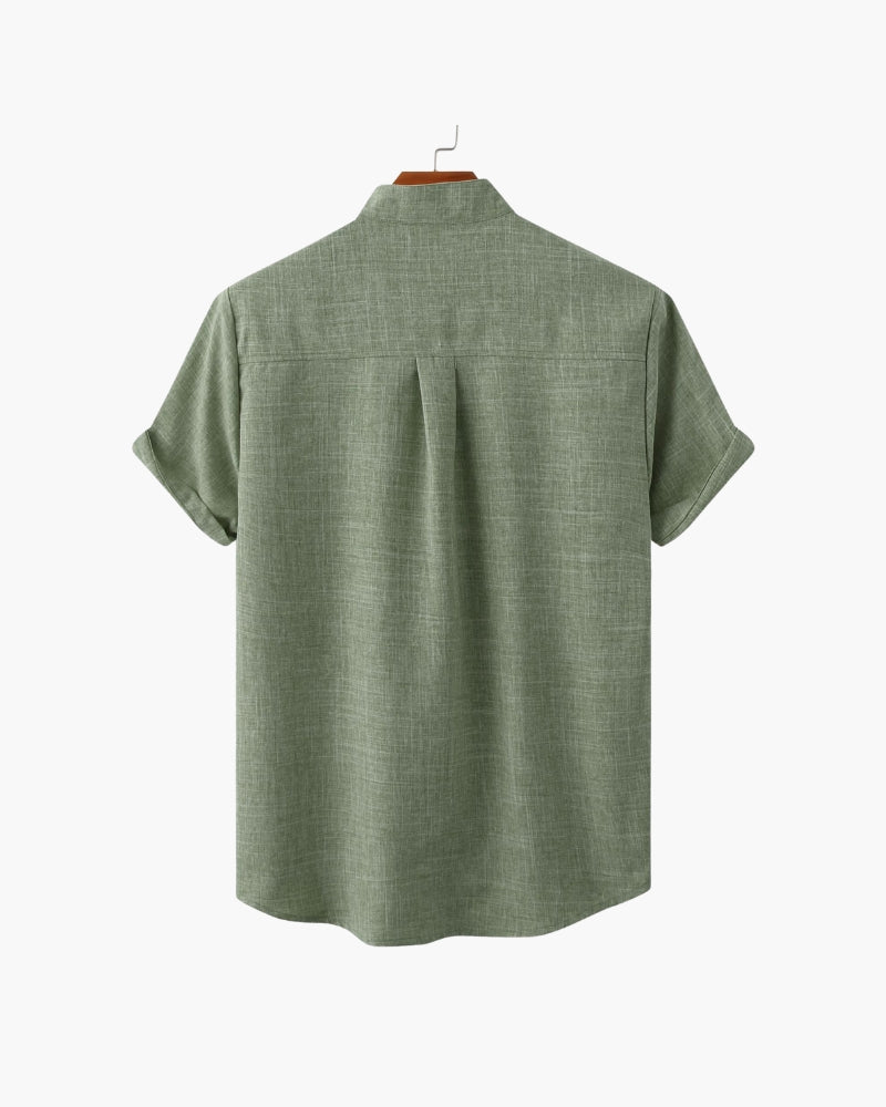 Mandarin collar shirt