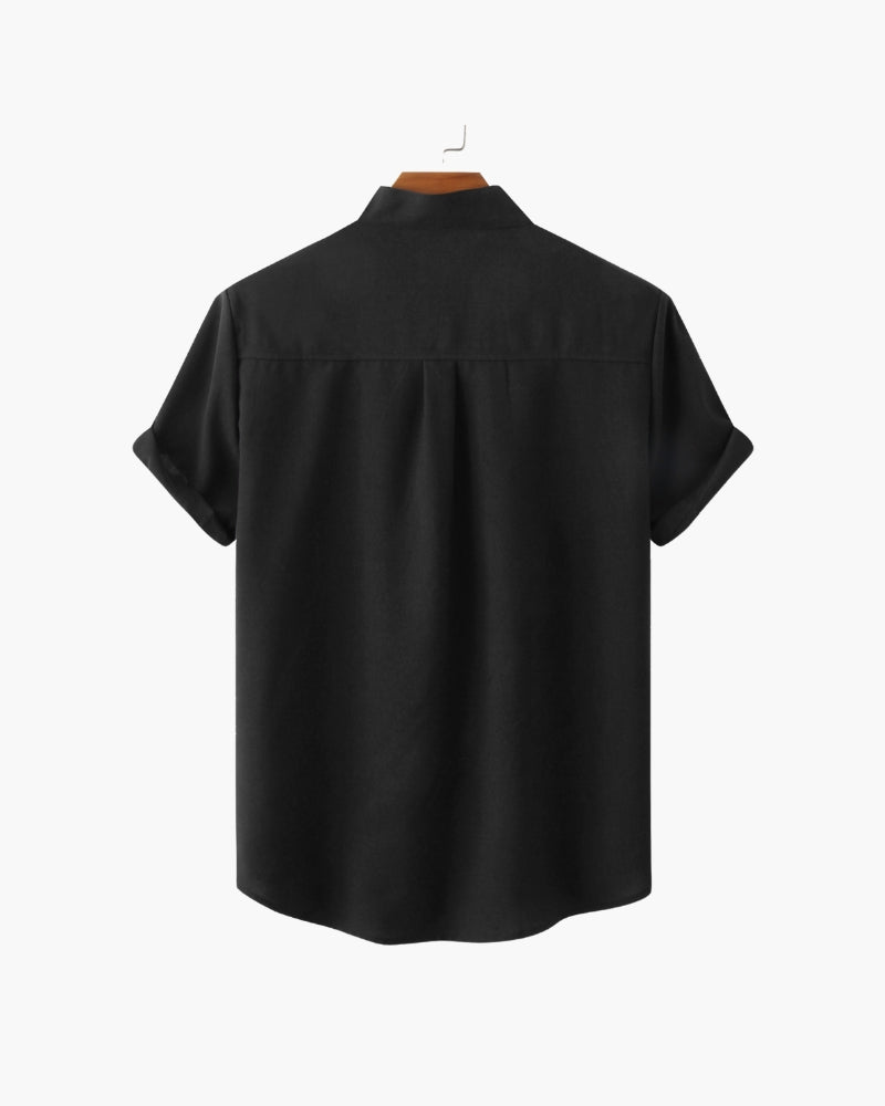Mandarin collar shirt