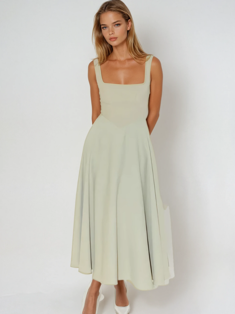 Ivory Lace Tiered Midi Dress
